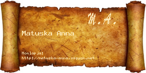 Matuska Anna névjegykártya